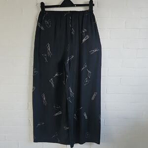 Theory Silk Abstract Palazzo Pants